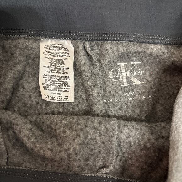 Calvin Klein Womens Joggers Gray Heather Fleece Fold Over Size M - Picture 3 of 7